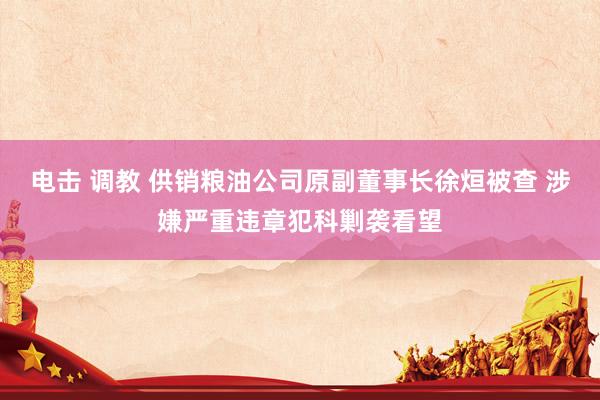 电击 调教 供销粮油公司原副董事长徐烜被查 涉嫌严重违章犯科剿袭看望