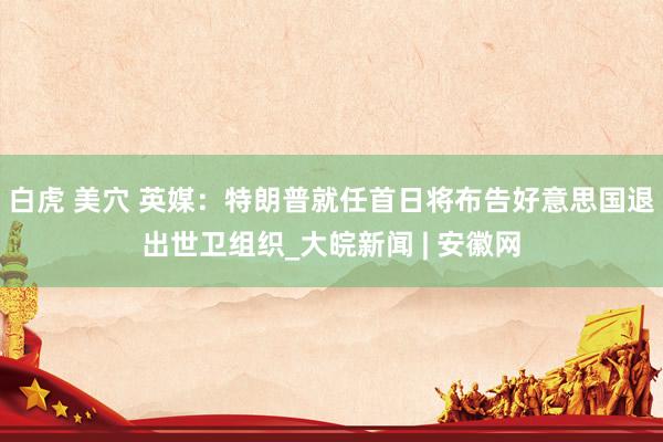 白虎 美穴 英媒：特朗普就任首日将布告好意思国退出世卫组织_大皖新闻 | 安徽网