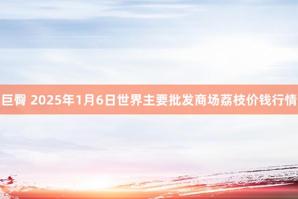 巨臀 2025年1月6日世界主要批发商场荔枝价钱行情