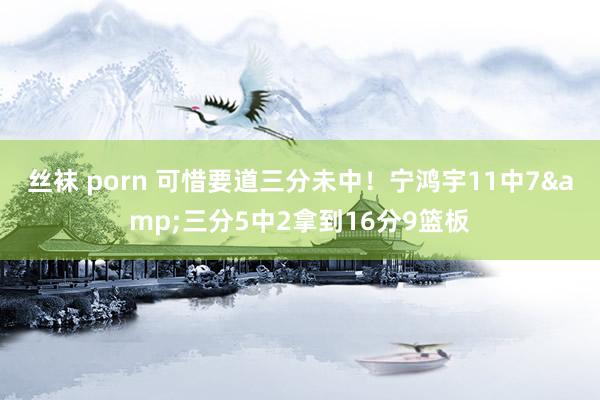 丝袜 porn 可惜要道三分未中！宁鸿宇11中7&三分5中2拿到16分9篮板