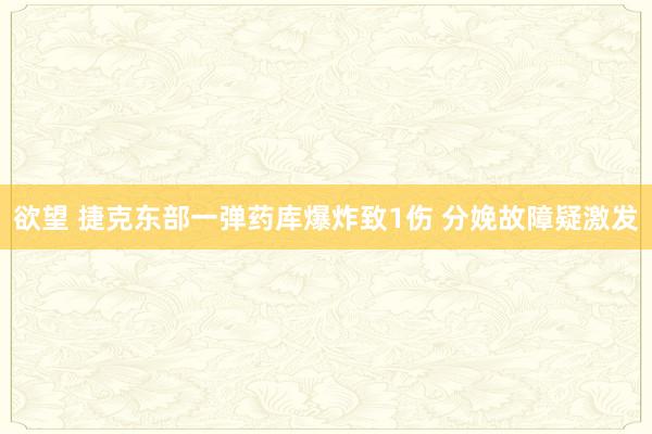 欲望 捷克东部一弹药库爆炸致1伤 分娩故障疑激发